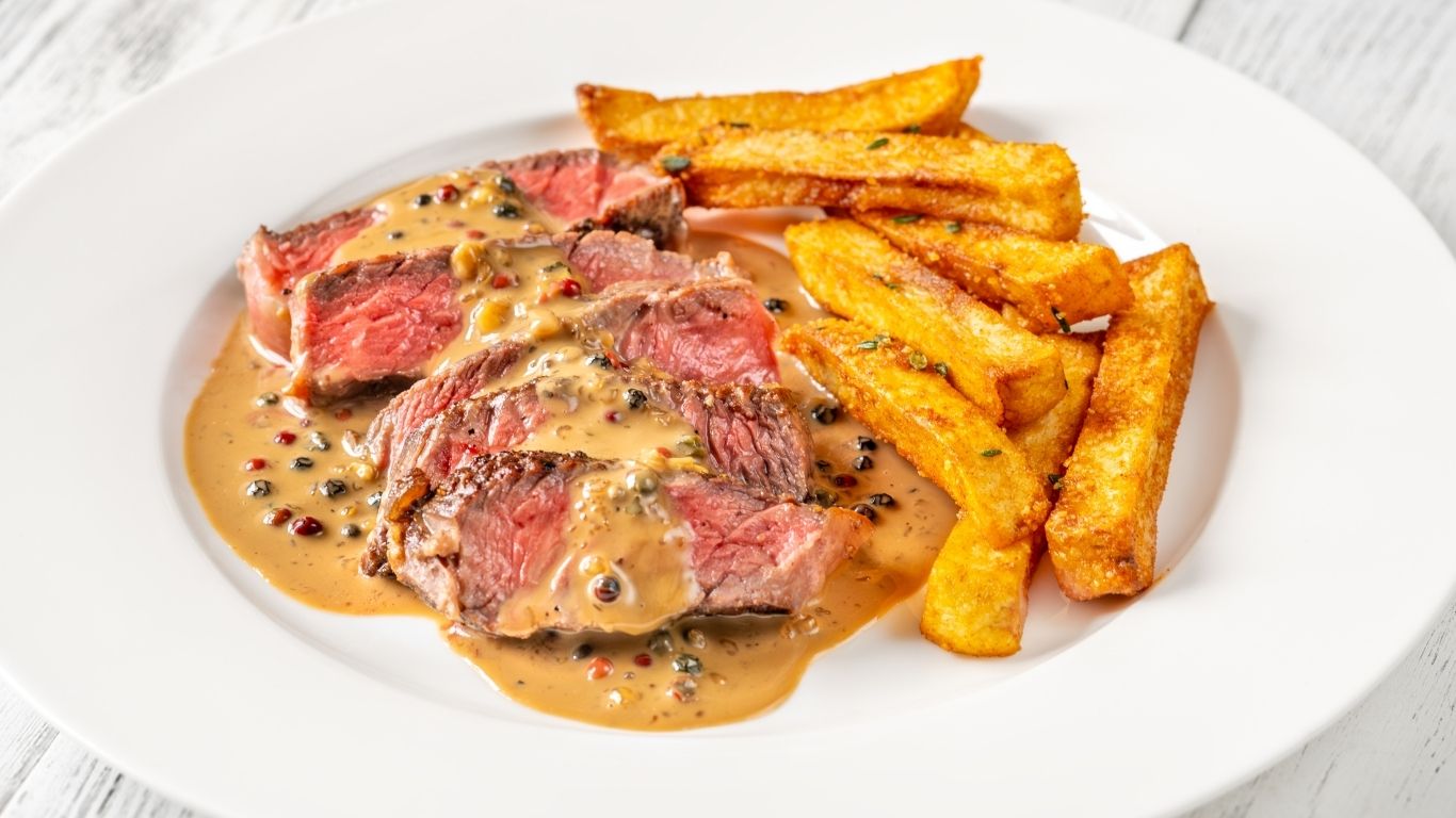 Rustic Western Dry-Aged Steak Au Poivre