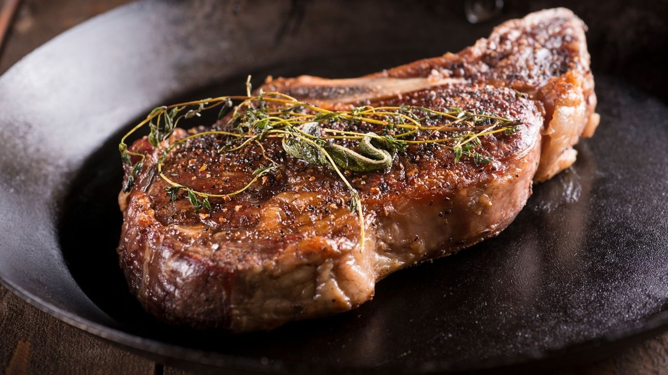 Cowboy's Ribeye with Garlic Herb Butter