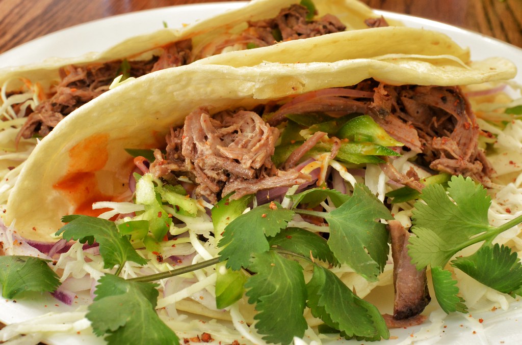 Ranch Style Brisket Tacos with Cowboy Salsa & Pickled Onions